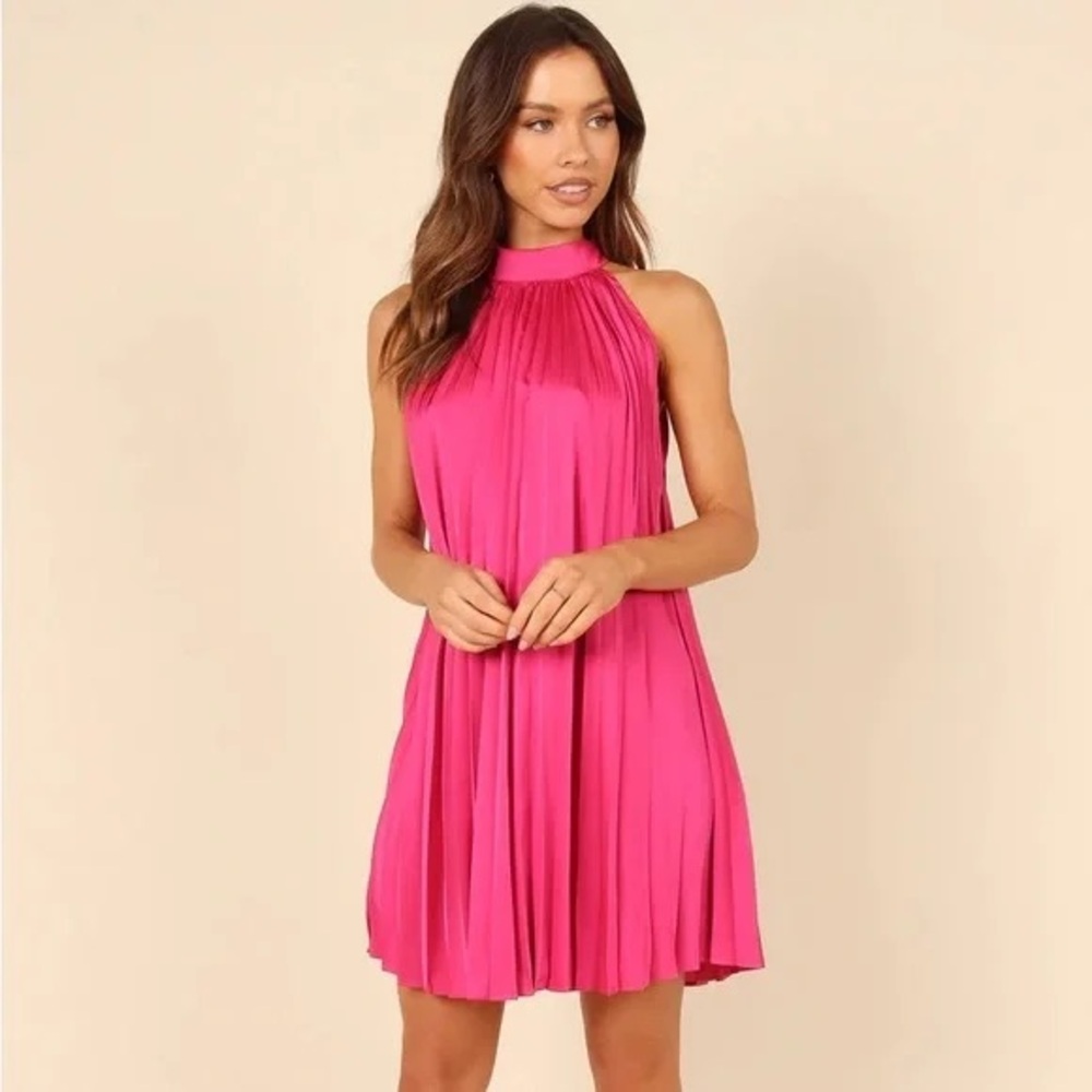 Petal and Pup pink pleated dress